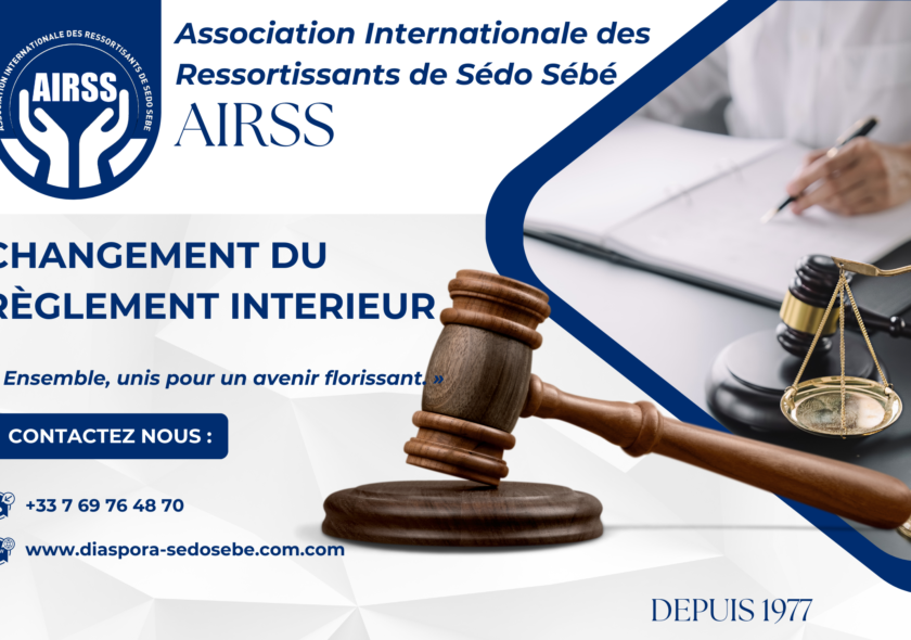 Changement du règlement Intérieur de l’AIRSS.